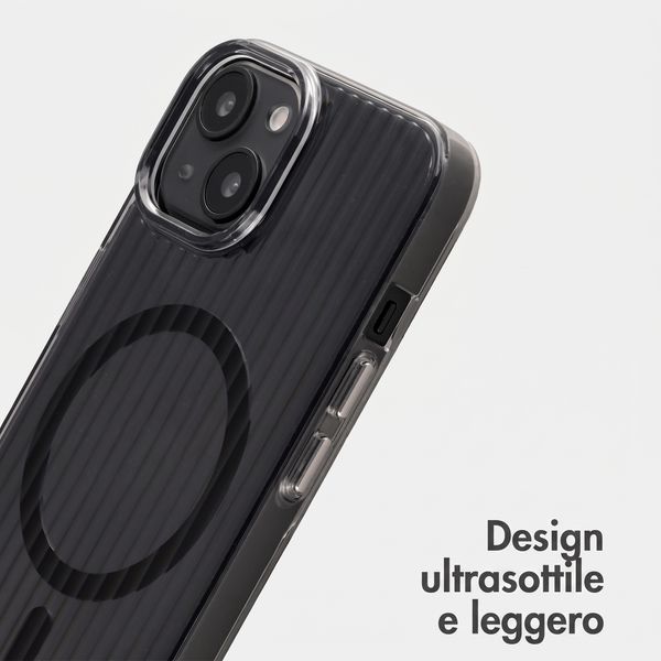 Accezz Cover Lite con MagSafe | Fluted | Apple iPhone 14 - Nero