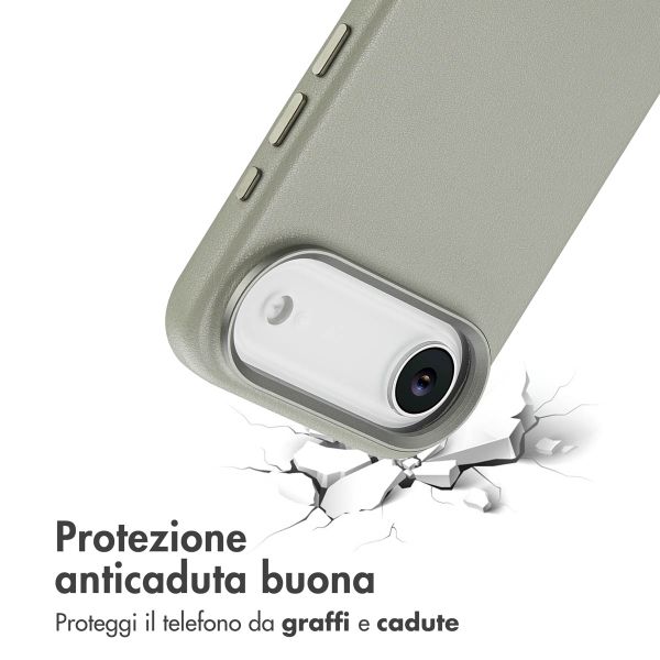Accezz Cover in Pelle con MagSafe Apple iPhone Air - Light Grey