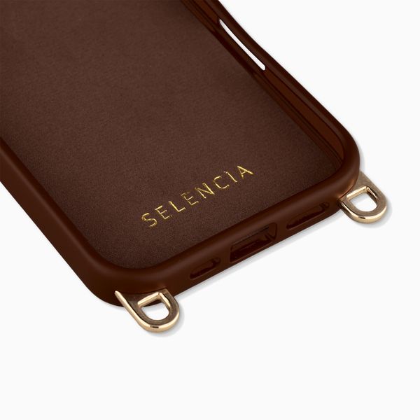 Selencia Cover posteriore Rivièra con MagSafe con ganci rimovibili Apple iPhone 16 - Choco Brown