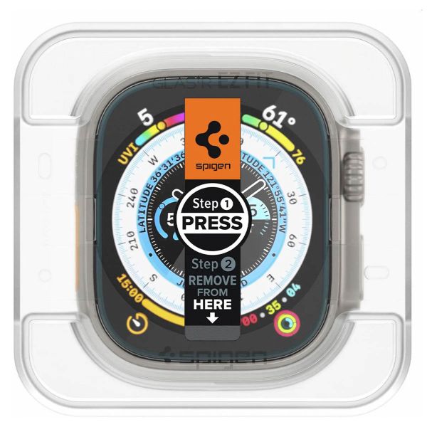 Spigen EZ FIT Glas.tR pellicola protettiva in vetro con applicatore Apple Watch Ultra - 49 mm - Trasparente