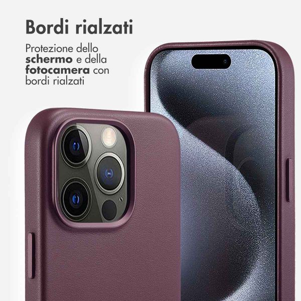 Accezz Cover in Pelle con MagSafe Apple iPhone 15 Pro - Heath Purple