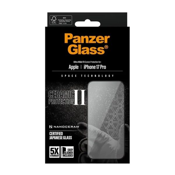 PanzerGlass Vetro temperato in ceramica con applicatore Apple iPhone 17 Pro