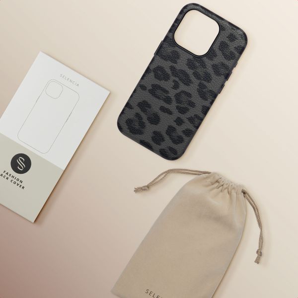 Selencia Cover Sabi Stampa pantera con MagSafe Apple iPhone 15 Pro - Midnight Black