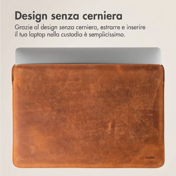 Accezz Cover in pelle per Apple MacBook 14 pollici - Laptopsleeve - Cognac