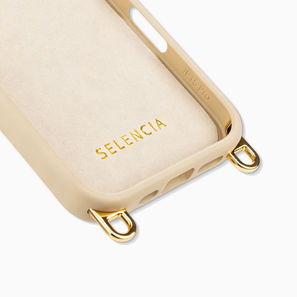 Selencia Cover posteriore Rivièra con MagSafe con ganci rimovibili Apple iPhone 16 Pro - Milky Latte