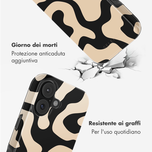 Selencia Cover posteriore Vivid con MagSafe Apple iPhone 17 - Art Wave Black