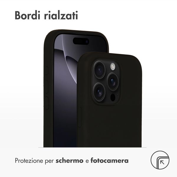 Accezz Cover in silicone liquido con MagSafe Apple iPhone 16 Pro - Nero
