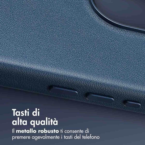 Accezz Cover in Pelle con MagSafe Apple iPhone 16 Pro Max - Nightfall Blue