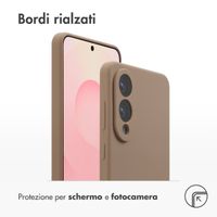Accezz Cover in silicone liquido con MagSafe Samsung Galaxy S25 Edge - Marrone chiaro