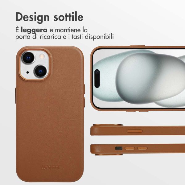 Accezz Cover in Pelle con MagSafe Apple iPhone 15 - Sienna Brown