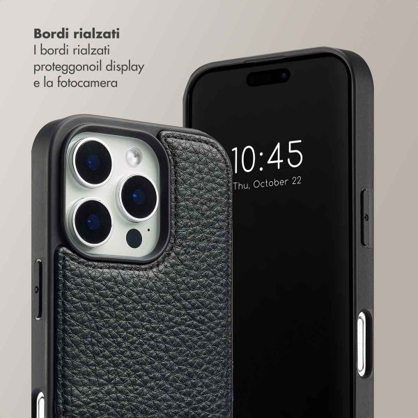 Selencia Cover per telefono Nova con cordino e portacarte Apple iPhone 16 Pro - Nero