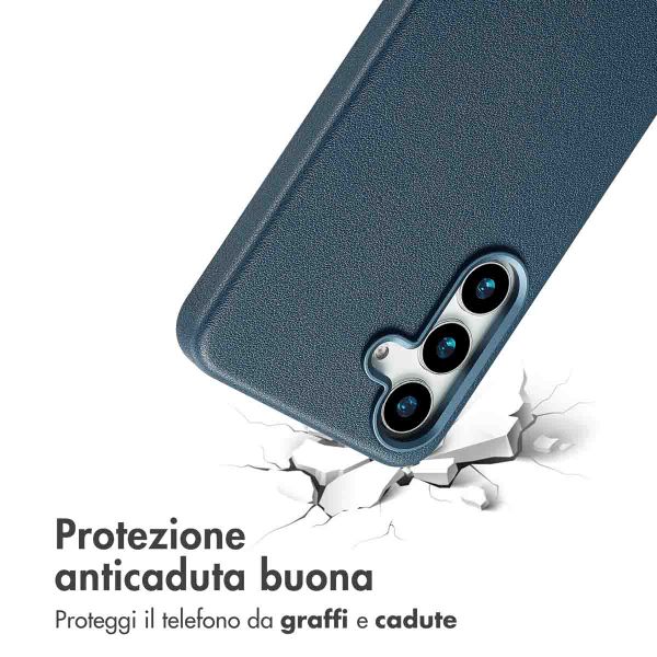Accezz Cover in Pelle con MagSafe Samsung Galaxy S25 Plus - Nightfall Blue