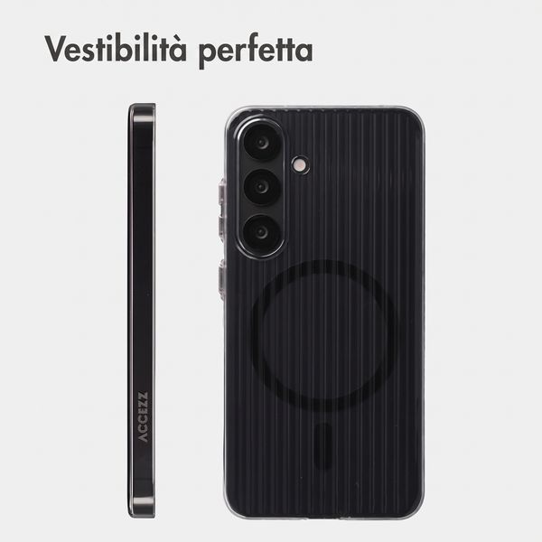 Accezz Cover Lite con MagSafe | Fluted | Samsung Galaxy S25 - Nero