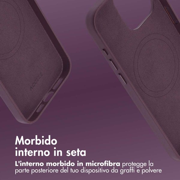 Accezz Cover in Pelle con MagSafe Apple iPhone 15 Pro Max - Heath Purple