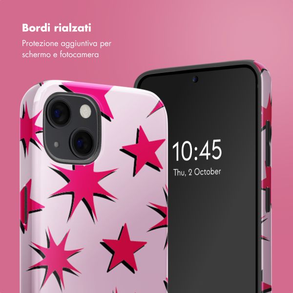 Selencia Cover posteriore Vivid con MagSafe Apple iPhone 13 - Stars Rubine Red Light Pink