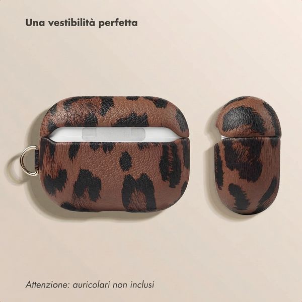 Selencia Cover Sabi stampa pantera  Apple Airpods Pro / Pro 2 - Mocha Brown