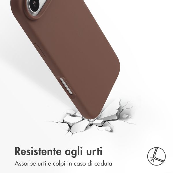 Accezz Cover in silicone liquido con MagSafe Apple iPhone Air - New Tea Brown