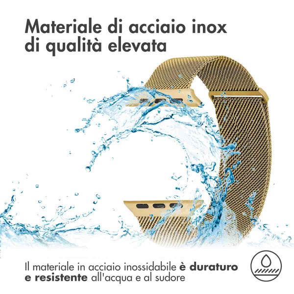 imoshion Cinturino milanese magnetico Apple Watch | 44/45/46/49 mm - Taglia M - Oro