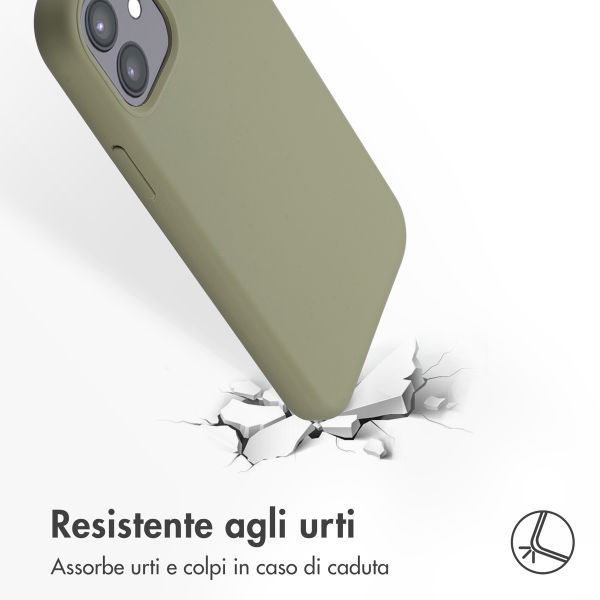 Accezz Cover in silicone liquido con MagSafe Apple iPhone 12 (Pro) - Cooper Green