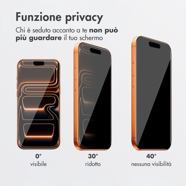 Accezz Vetro temperato privacy + Applicatore Apple iPhone 17 Pro Max