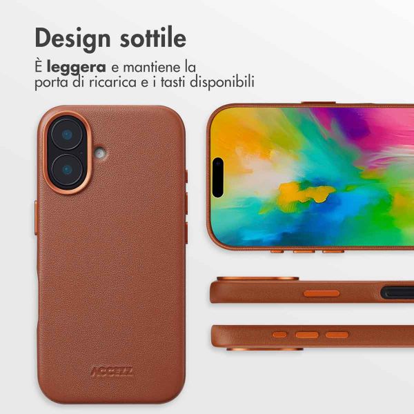 Accezz Cover in Pelle con MagSafe Apple iPhone 16 - Sienna Brown