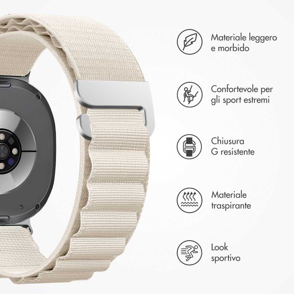 imoshion Cinturino in nylon Alpine Samsung Galaxy Watch 8 (40/44mm) / Classic (46mm) - Bianco
