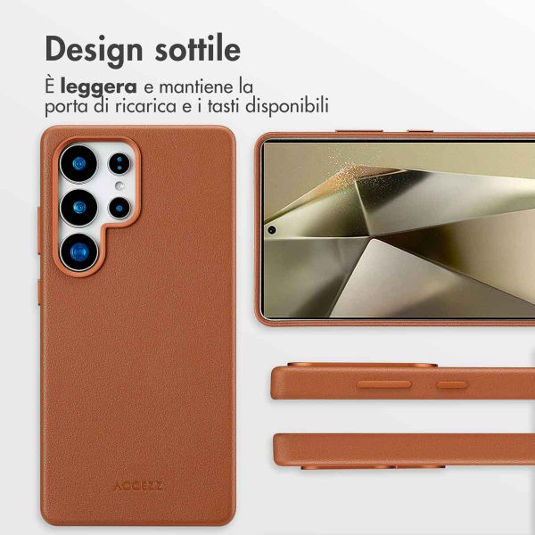 Accezz Cover in Pelle con MagSafe Samsung Galaxy S25 Ultra - Sienna Brown