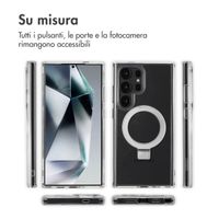 Accezz Cover con anello e supporto con MagSafe Samsung Galaxy S24 Ultra - Trasparente