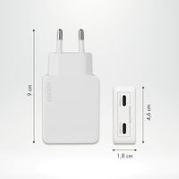 Accezz Caricabatterie GaN Ultra Slim - 2x USB-C - 65 W - Bianco