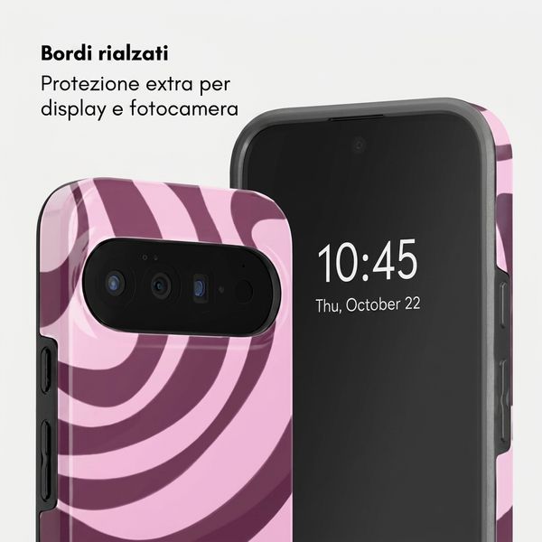Selencia Cover posteriore Vivid con MagSafe Google Pixel 11 Pro - Wavy Swirl Pink Plum
