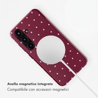 Selencia Cover posteriore Vivid con MagSafe Samsung Galaxy S25 - Happy Dots Burgundy