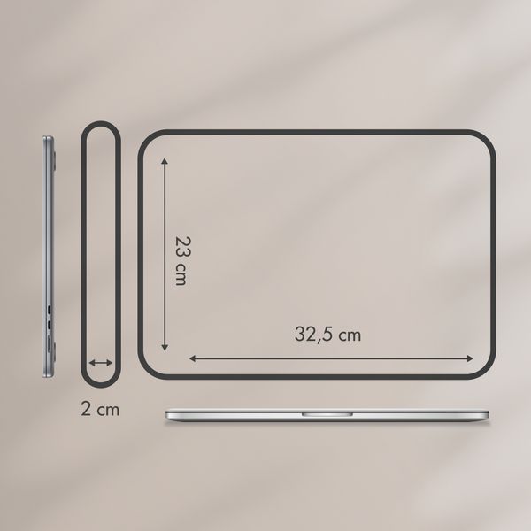 Selencia Cover per laptop in velluto a coste 13-14 pollici - Sleeve per laptop - Soft Blush