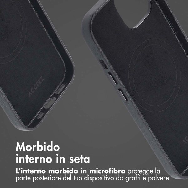 Accezz Cover in Pelle con MagSafe Apple iPhone 15 - Onyx Black
