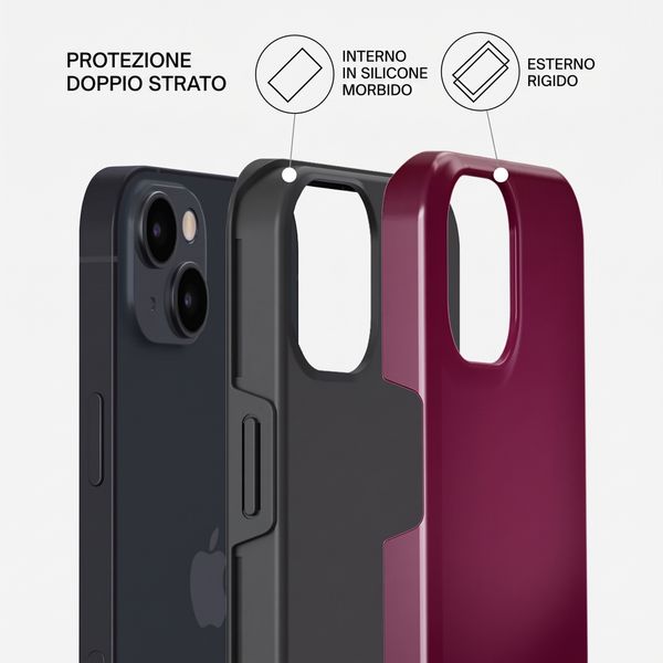 Burga Cover Posteriore Resistente con MagSafe Apple iPhone 14 - Dark Cherry