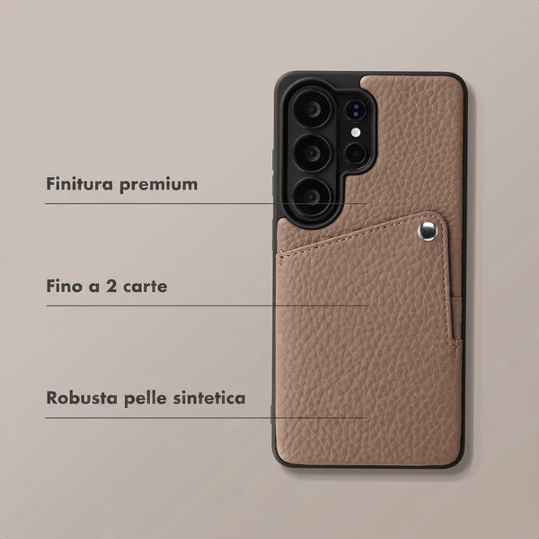 Selencia Cover posteriore Riva con portacarte Samsung Galaxy S26 Ultra - Mocha Brown