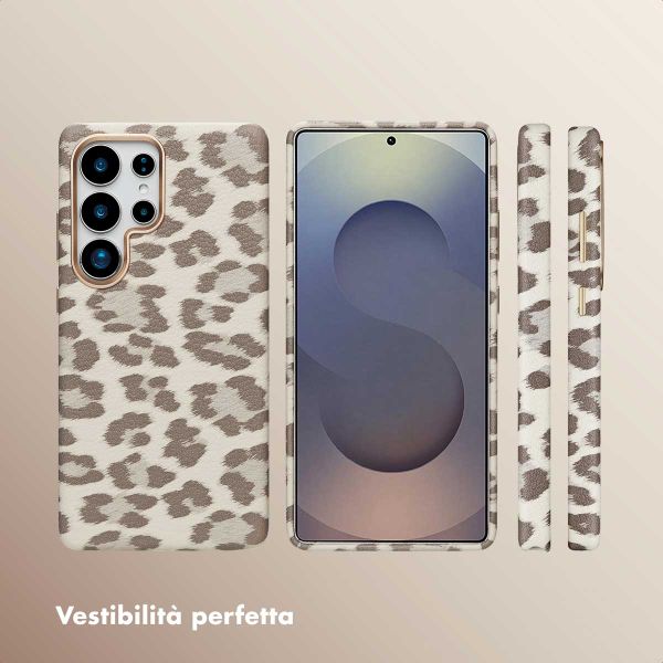 Selencia Cover Sabi Stampa pantera con MagSafe Samsung Galaxy S25 Ultra - Soft Ivory