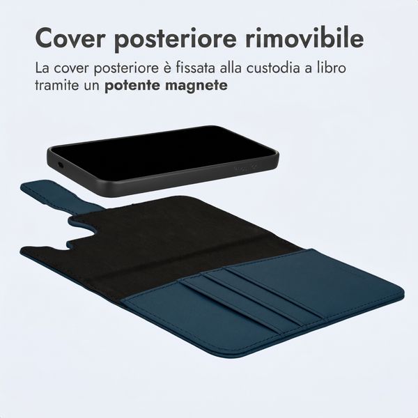 imoshion Cover a libro di lusso 2-in-1 rimovibile Samsung Galaxy S25 - Blu