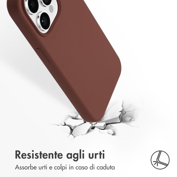 Accezz Cover in silicone liquido con MagSafe Apple iPhone 15 Pro - New Tea Brown