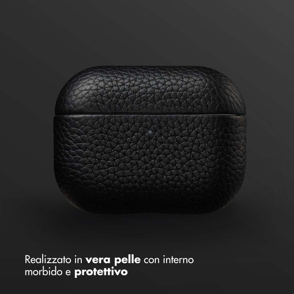 Accezz Cover in vera pelle  Apple Airpods Pro 3 - Nero