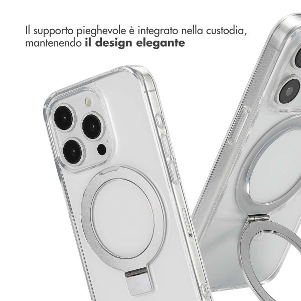 Accezz Cover con anello e supporto con MagSafe Apple iPhone 15 Pro - Trasparente