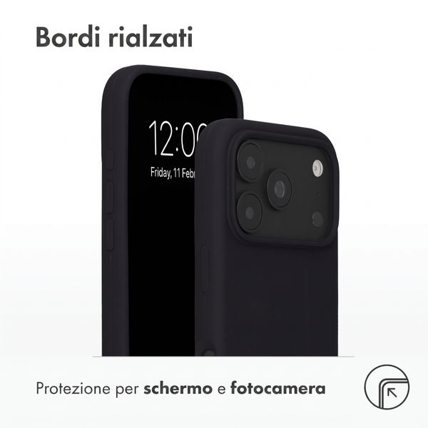 Accezz Cover in silicone liquido con MagSafe Apple iPhone 18 Pro / 17 Pro - Nero