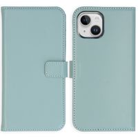 Selencia Cover a libro in vera pelle Apple iPhone 15 - Air Blue