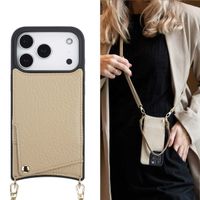 Selencia Cover per telefono Nova con cordino e portacarte Apple iPhone 17 Pro - Beige