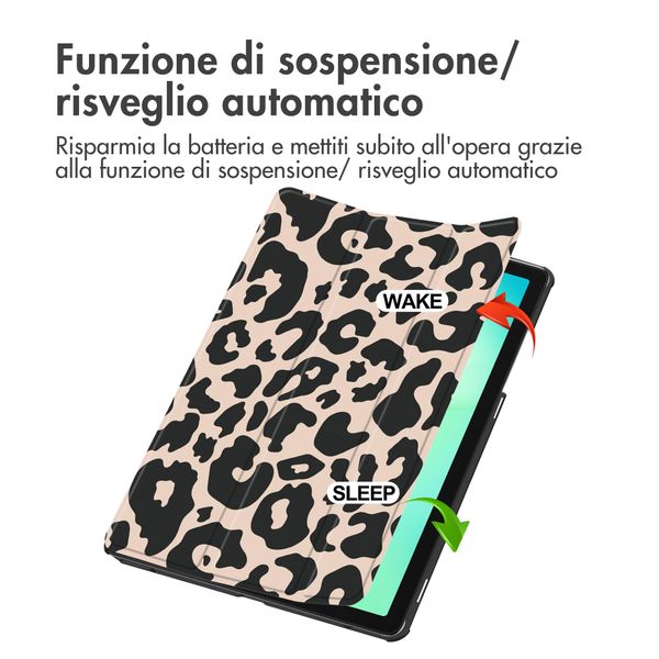 imoshion Cover Trifold Design Samsung Galaxy Tab A11 Plus - Leopard