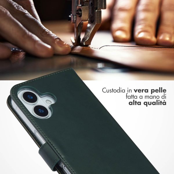 Selencia Cover a libro in vera pelle Apple iPhone 17 - Verde