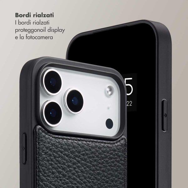 Selencia Cover per telefono Nova con cordino e portacarte Apple iPhone 17 Pro Max - Nero