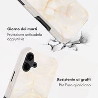 Selencia Cover Posteriore Vivid Apple iPhone 16 - Golden Beige Marble