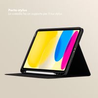 Selencia Libreria Sabi con stampa leopardata Apple iPad 11 (2025) 11 pollici A16 / iPad 10 (2022) 10.9 pollici - Midnight Black