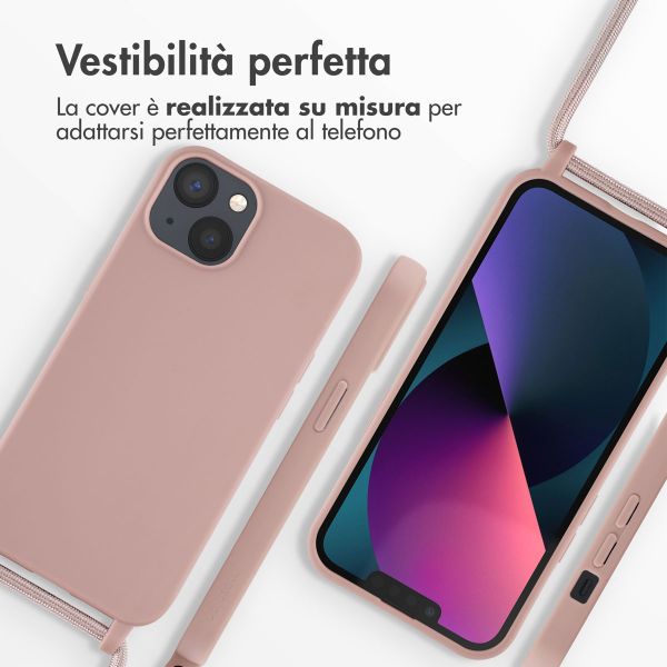 imoshion Cover in Silicone con Cordino Apple iPhone 13 - Sand Pink