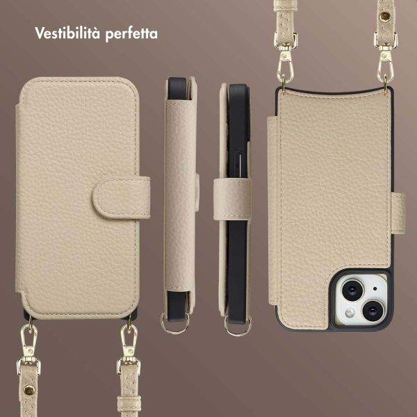 Selencia Cover Riva con MagSafe e cordino Apple iPhone 15 - Beige